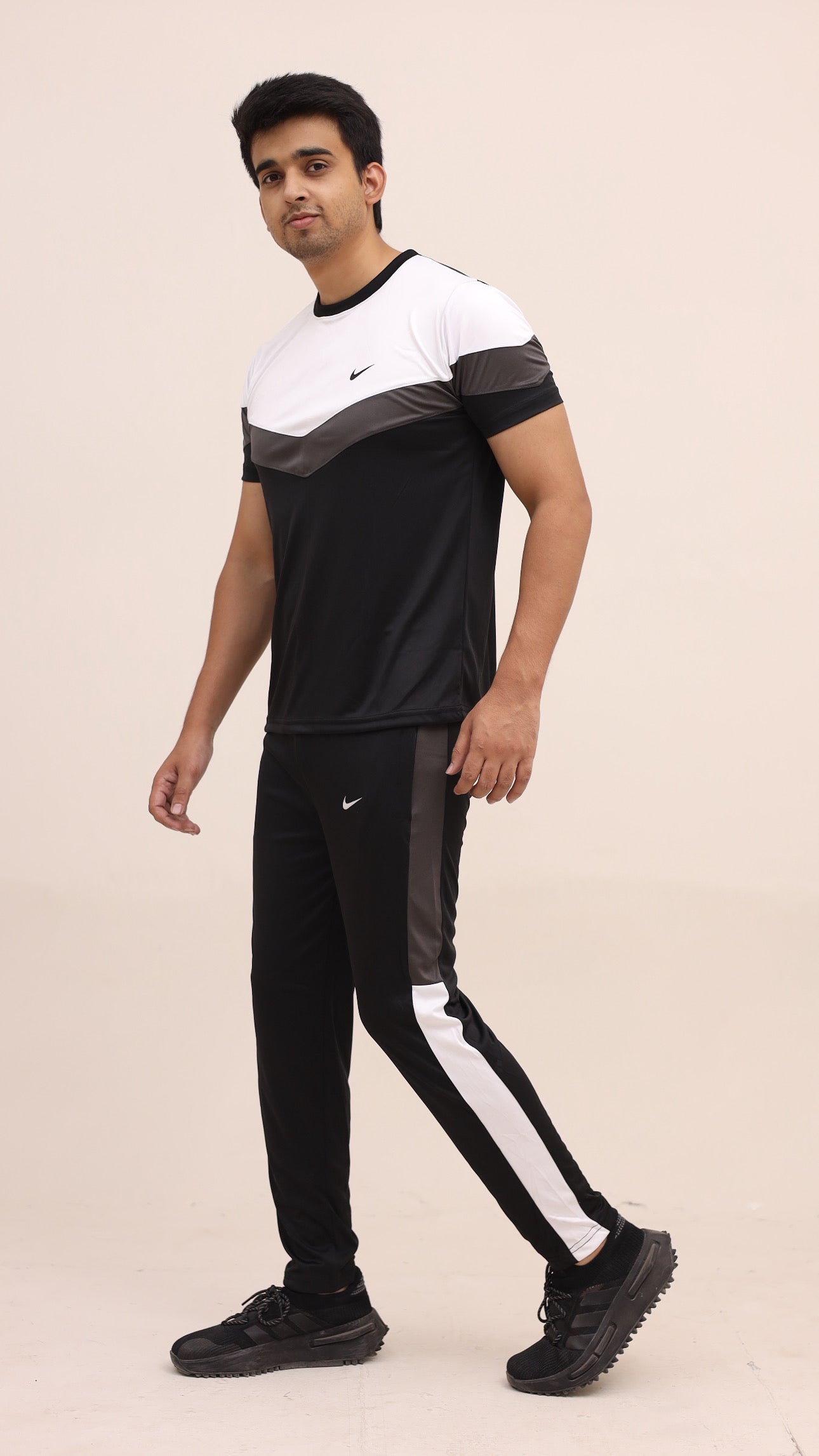 Nik Tri-Color Black Summer Tracksuit