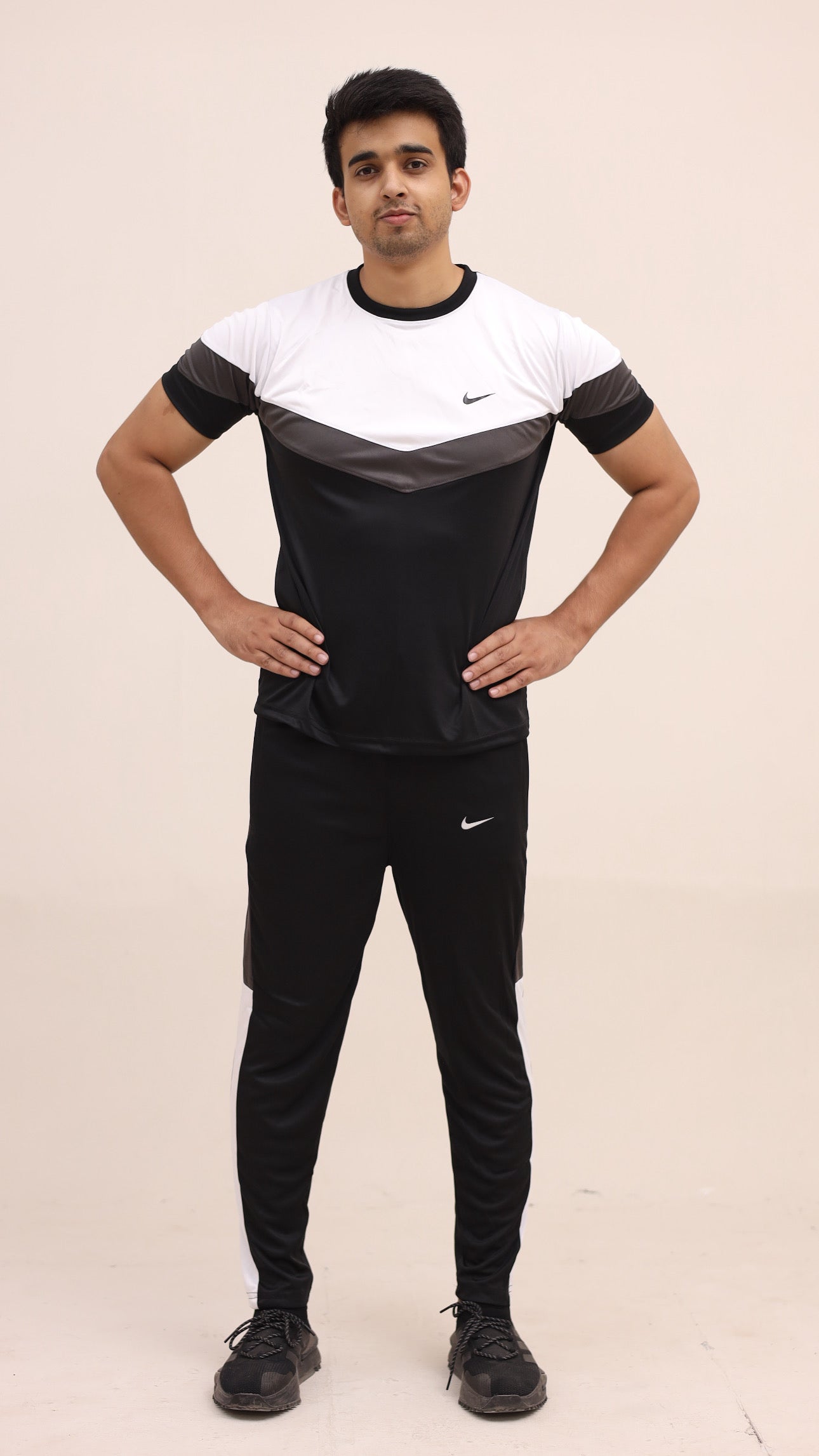 Nik Tri-Color Black Summer Tracksuit