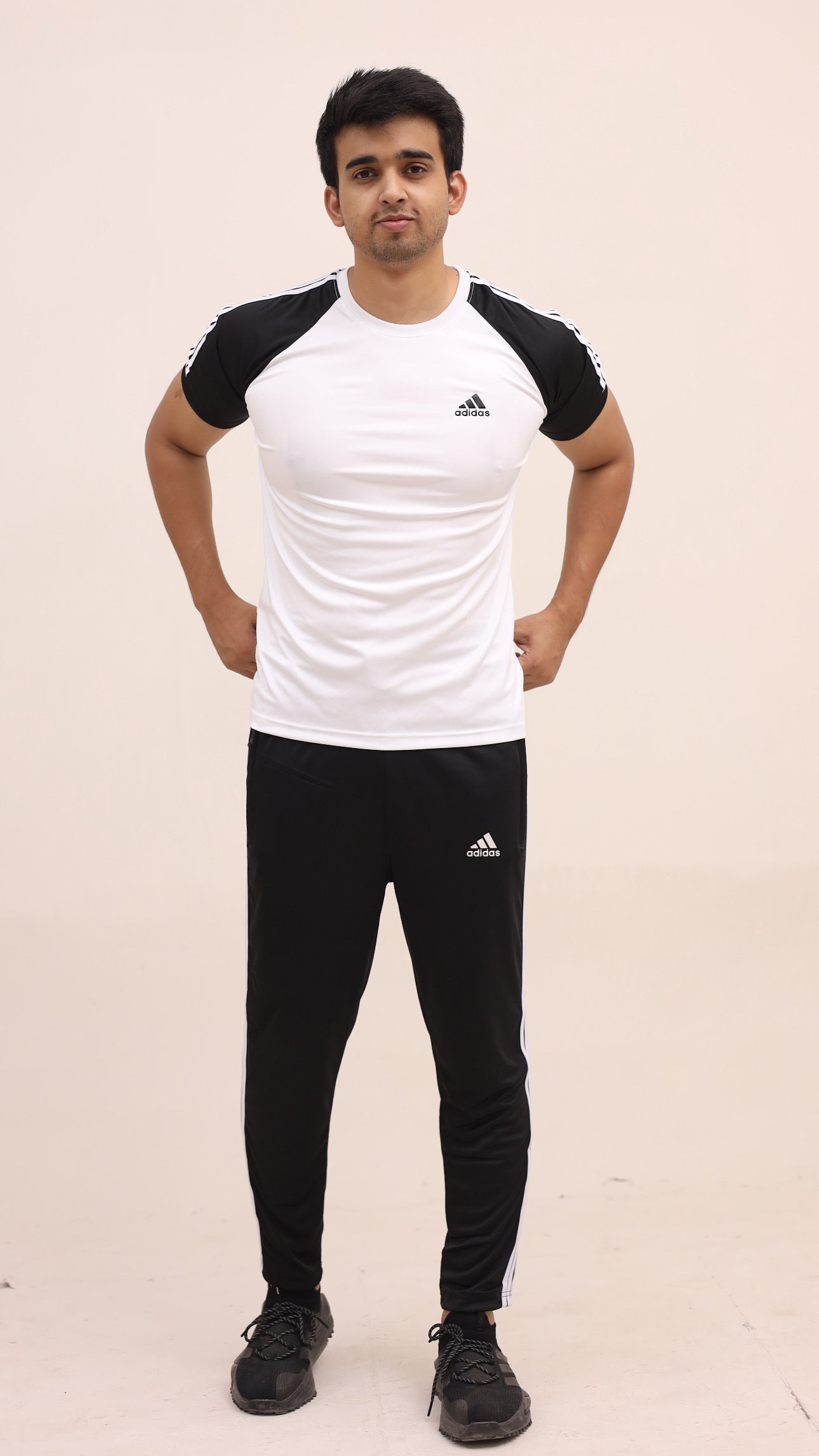 Adi White Black Tracksuit - Summer