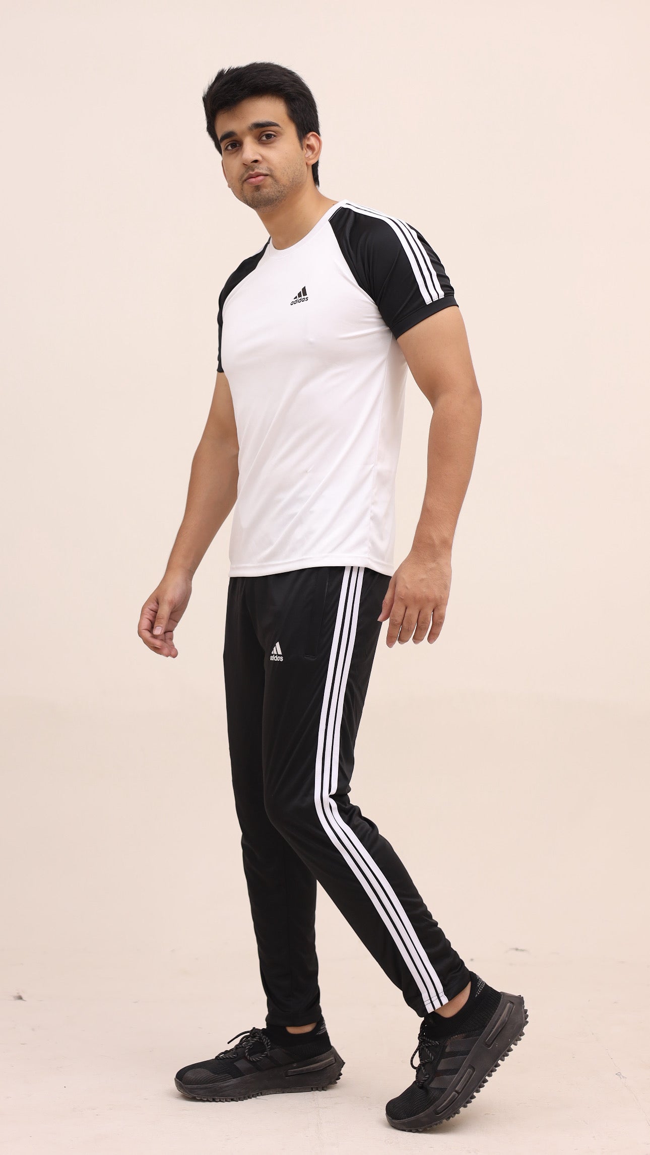 Adi White Black Tracksuit - Summer
