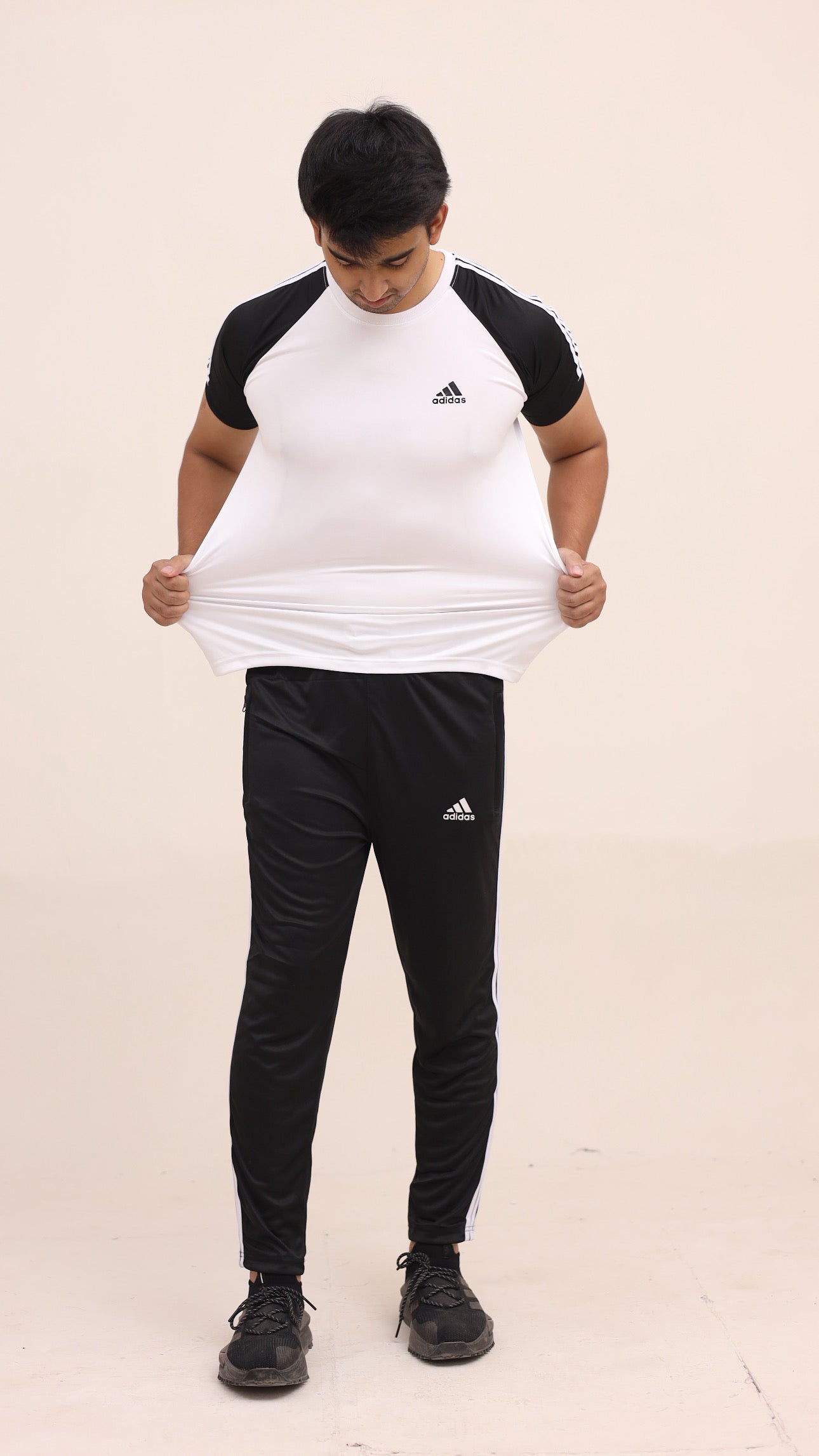 Adi White Black Tracksuit - Summer
