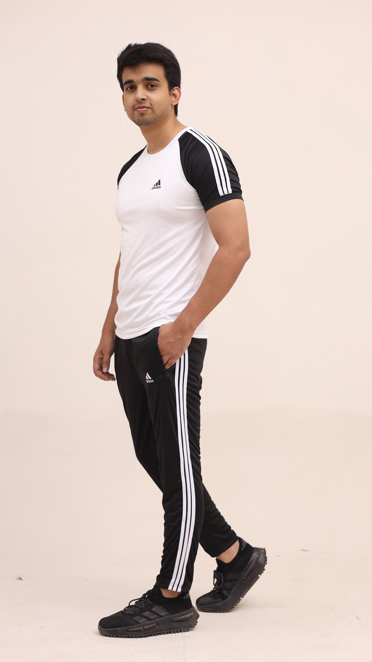 Adi White Black Tracksuit - Summer