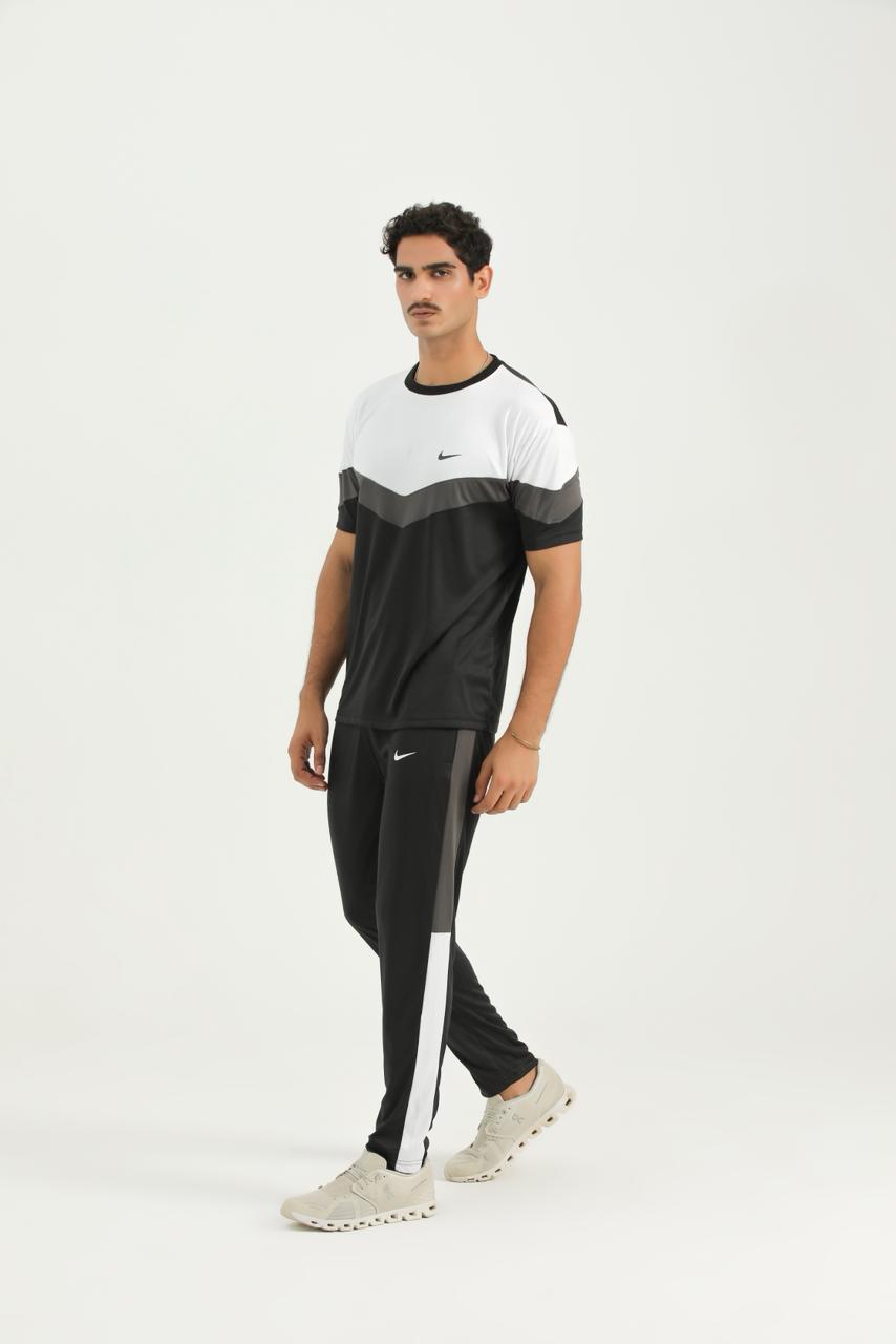 Nik Tri-Color Black Summer Tracksuit