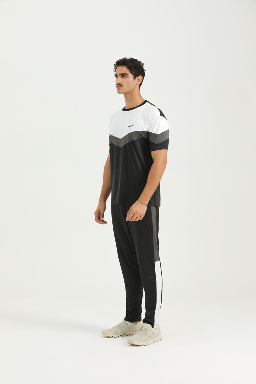 Nik Tri-Color Black Summer Tracksuit