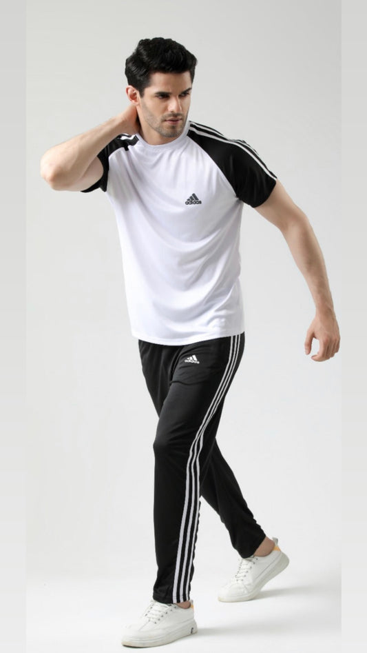 Adi White Black Tracksuit - Summer