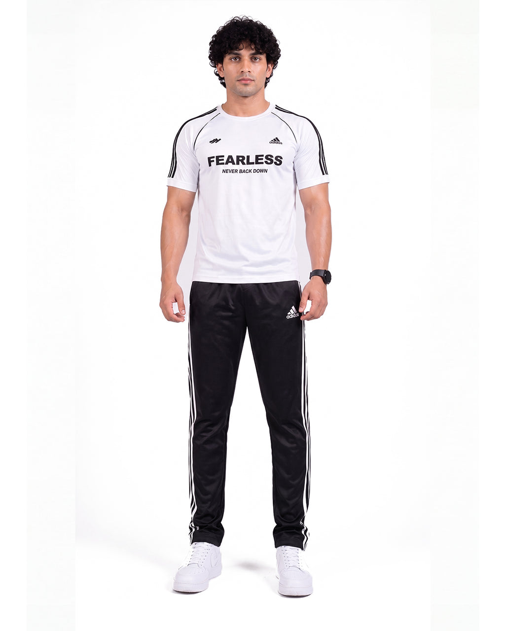 Adi White Black Fearless S26 Tracksuit-Summer