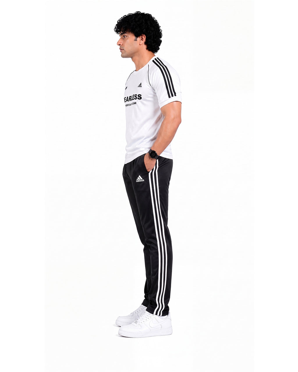 Adi White Black Fearless S26 Tracksuit-Summer