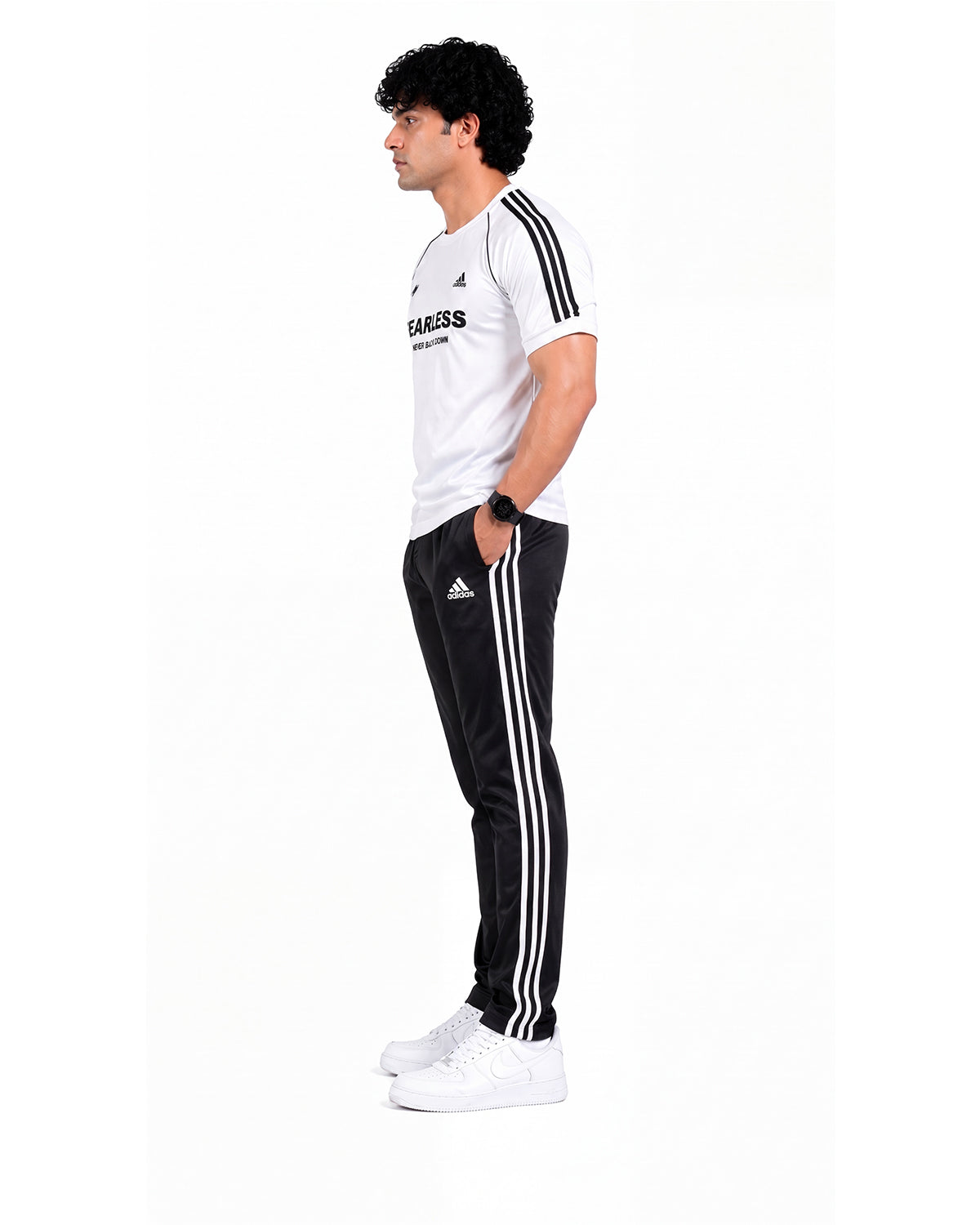 Adi White Black Fearless S26 Tracksuit-Summer