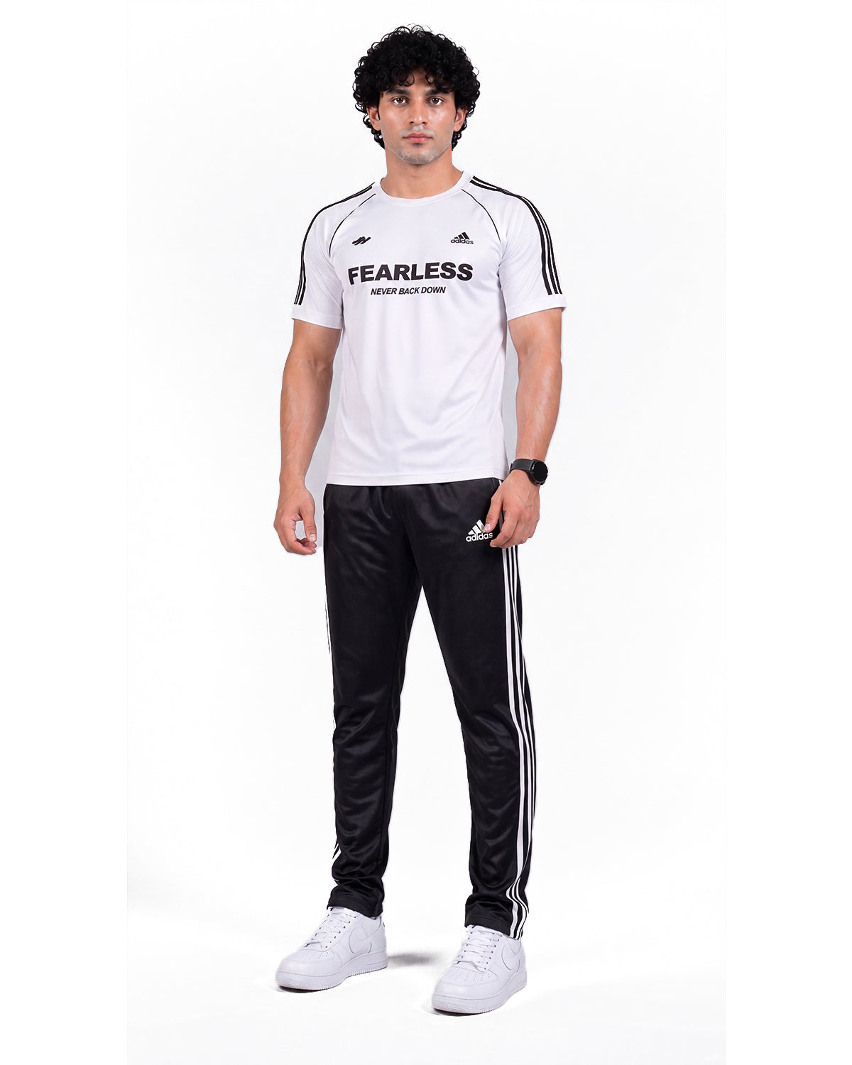 Adi White Black Fearless S26 Tracksuit-Summer
