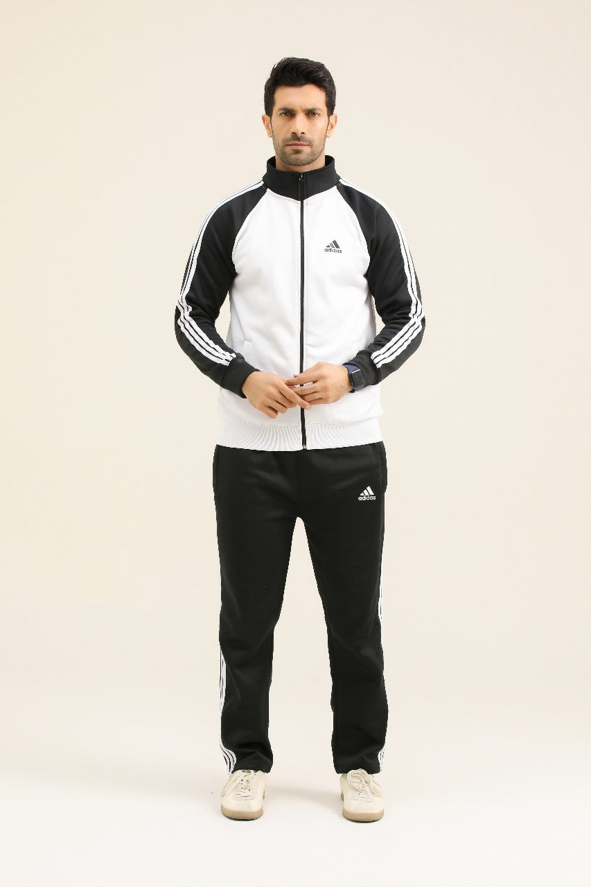 Adi Premium Tracksuit-White Black