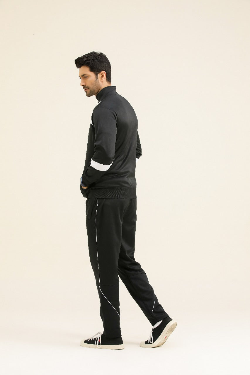 Nik Premium Tracksuit-Black White-N