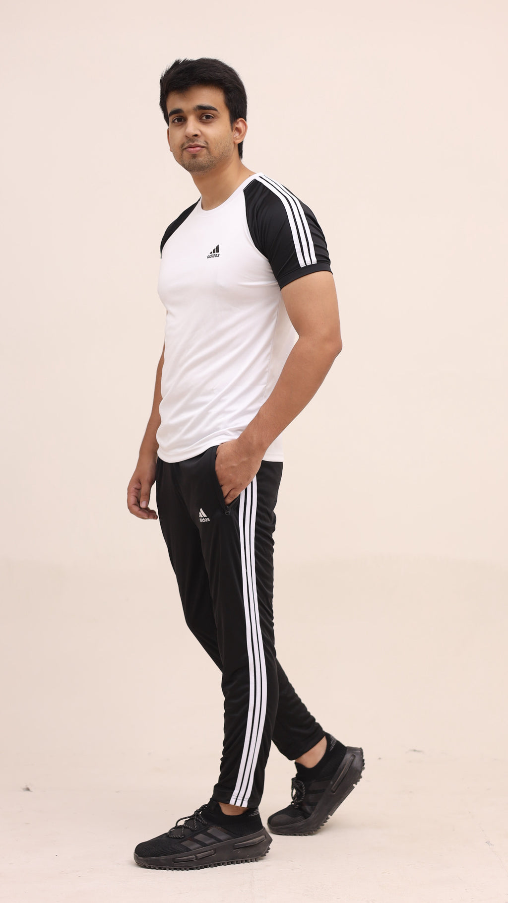 Adi White Black Tracksuit - Summer