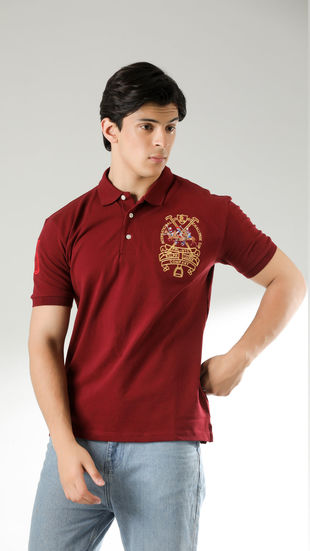 RL Tri Premium Polo Mehroon