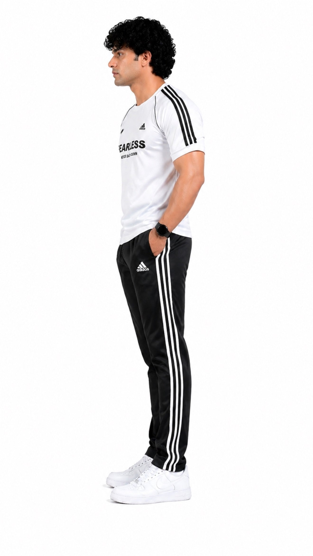 Adi White Black Fearless S26 Tracksuit-Summer