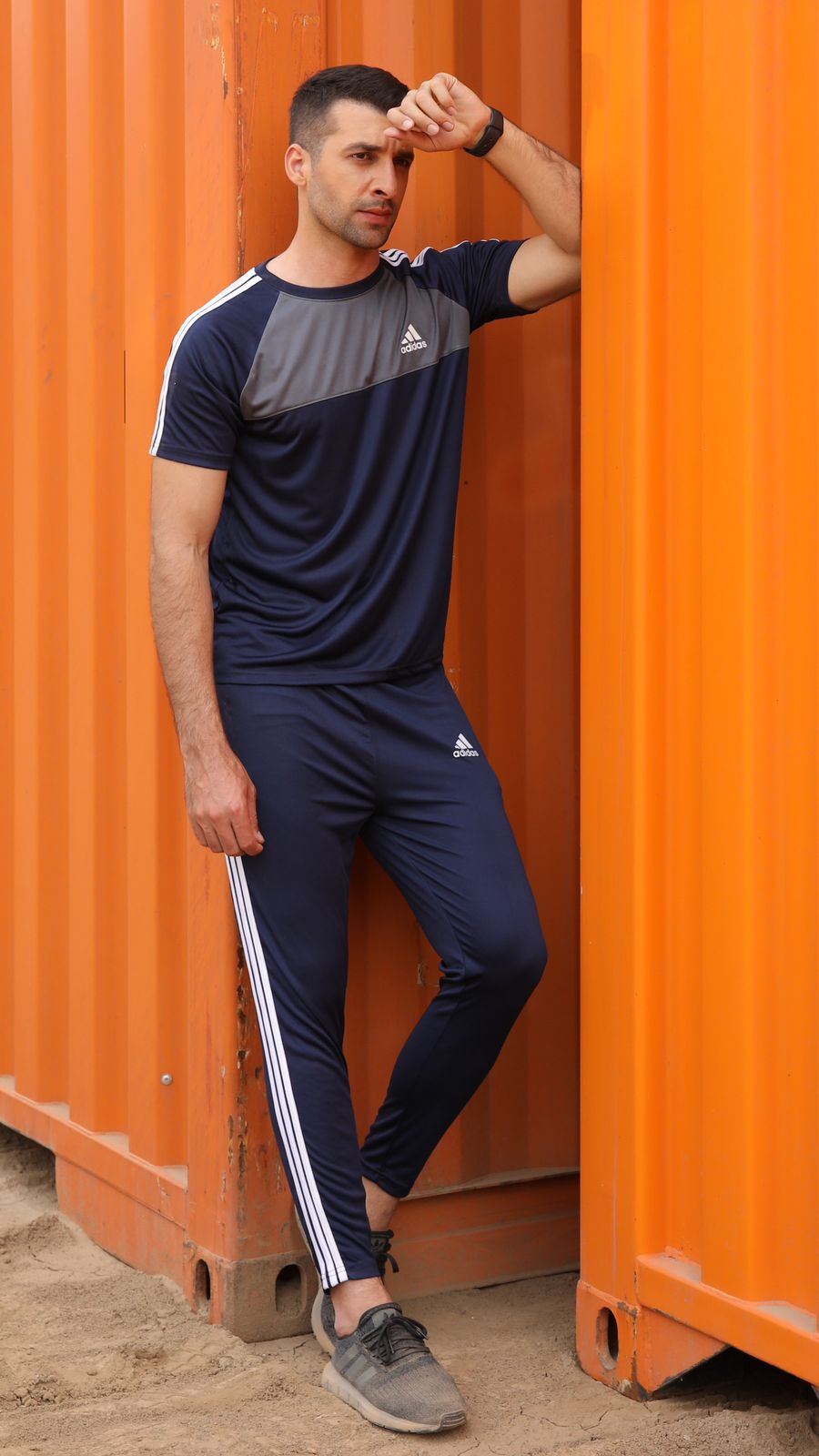 Adi Navy Grey Tracksuit - Summer