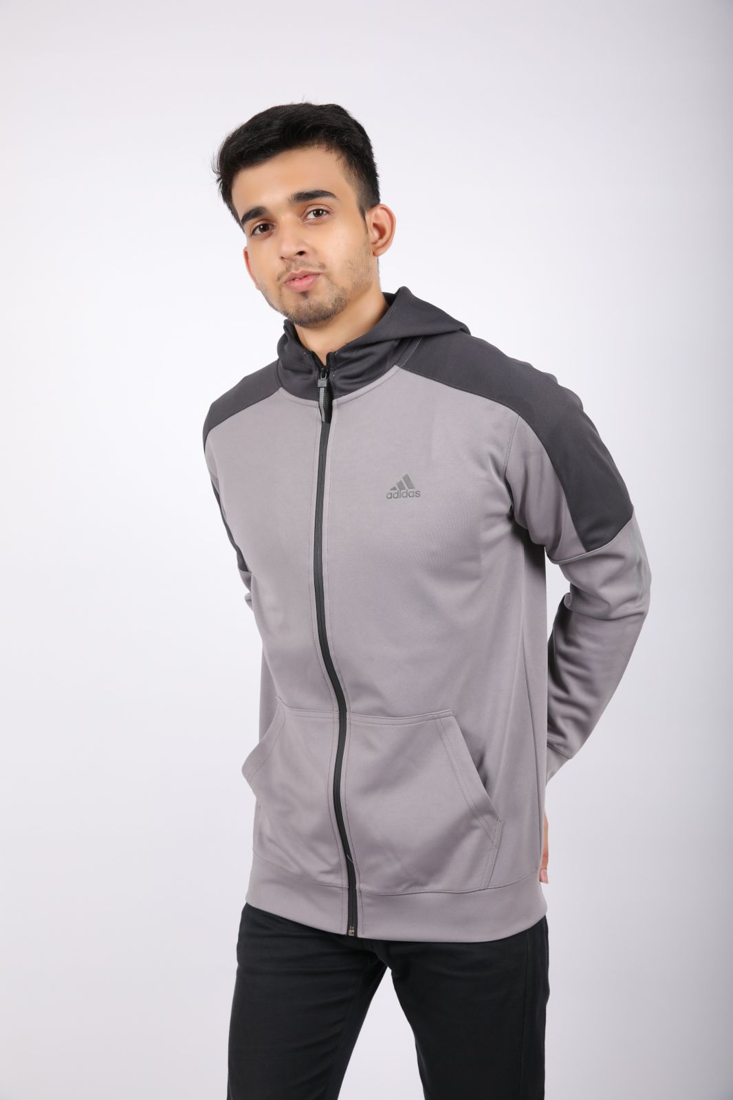 ADI Grey Black Track Jacket