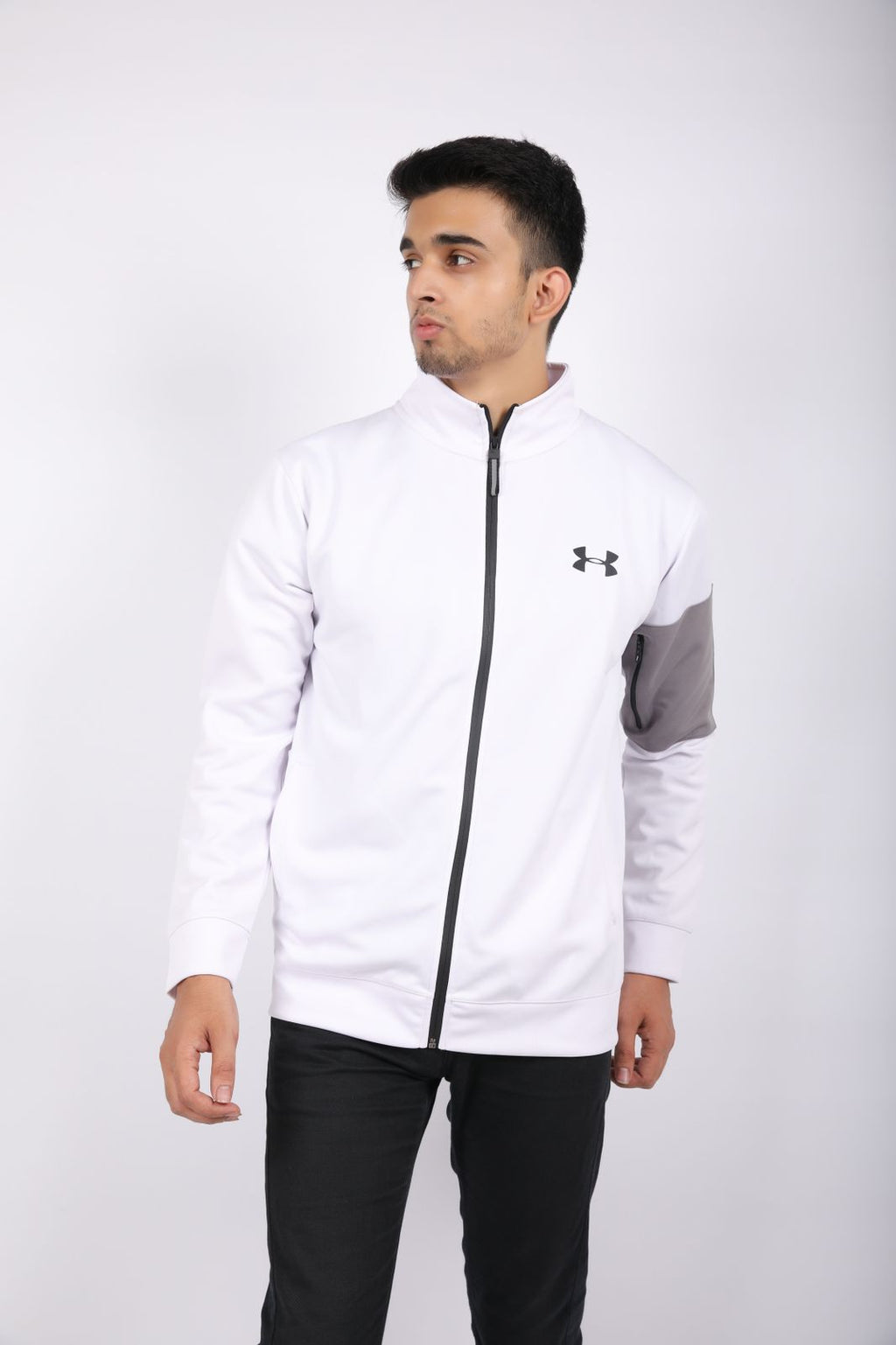 UA White Track Jacket