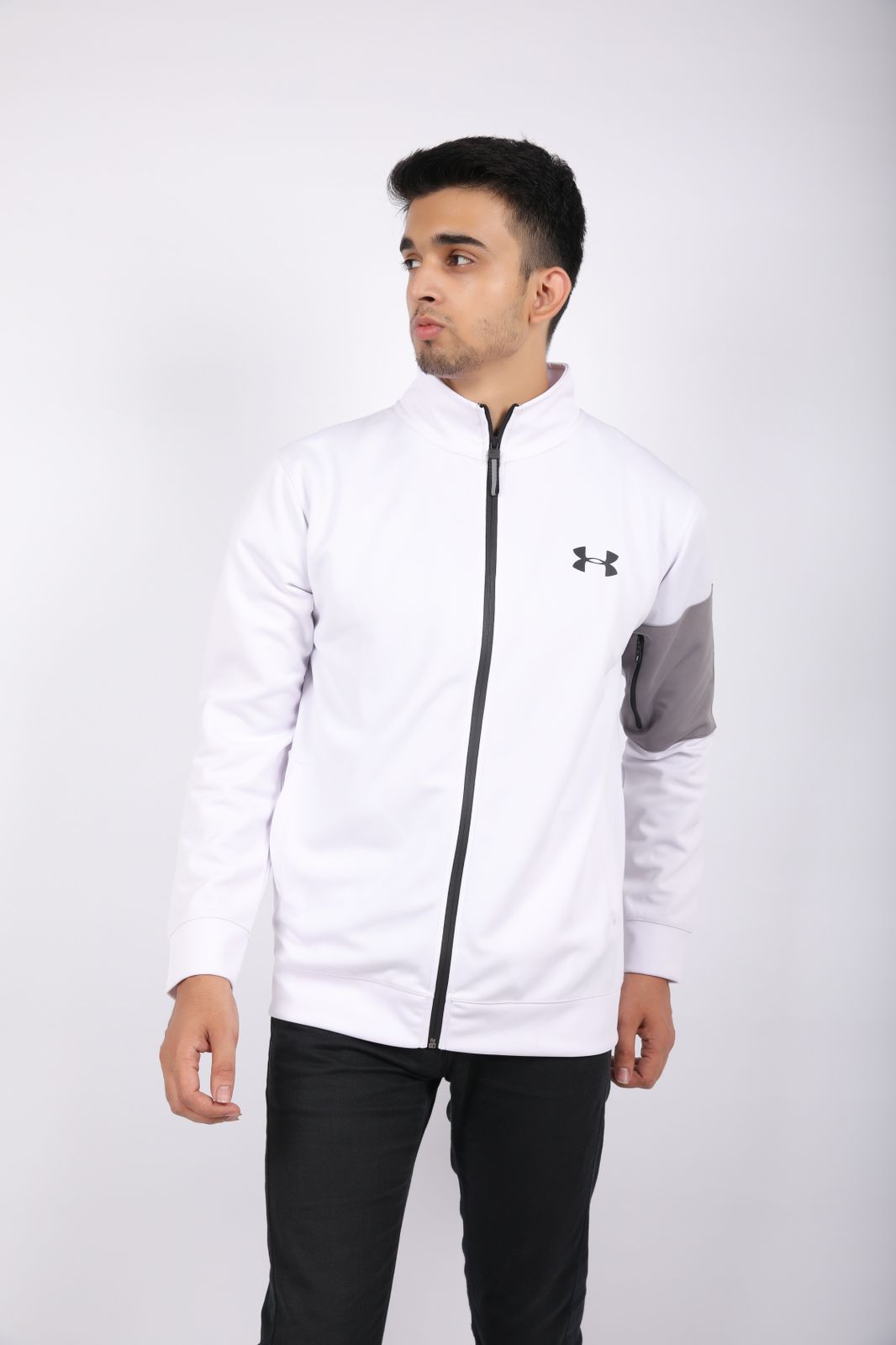 UA White Track Jacket