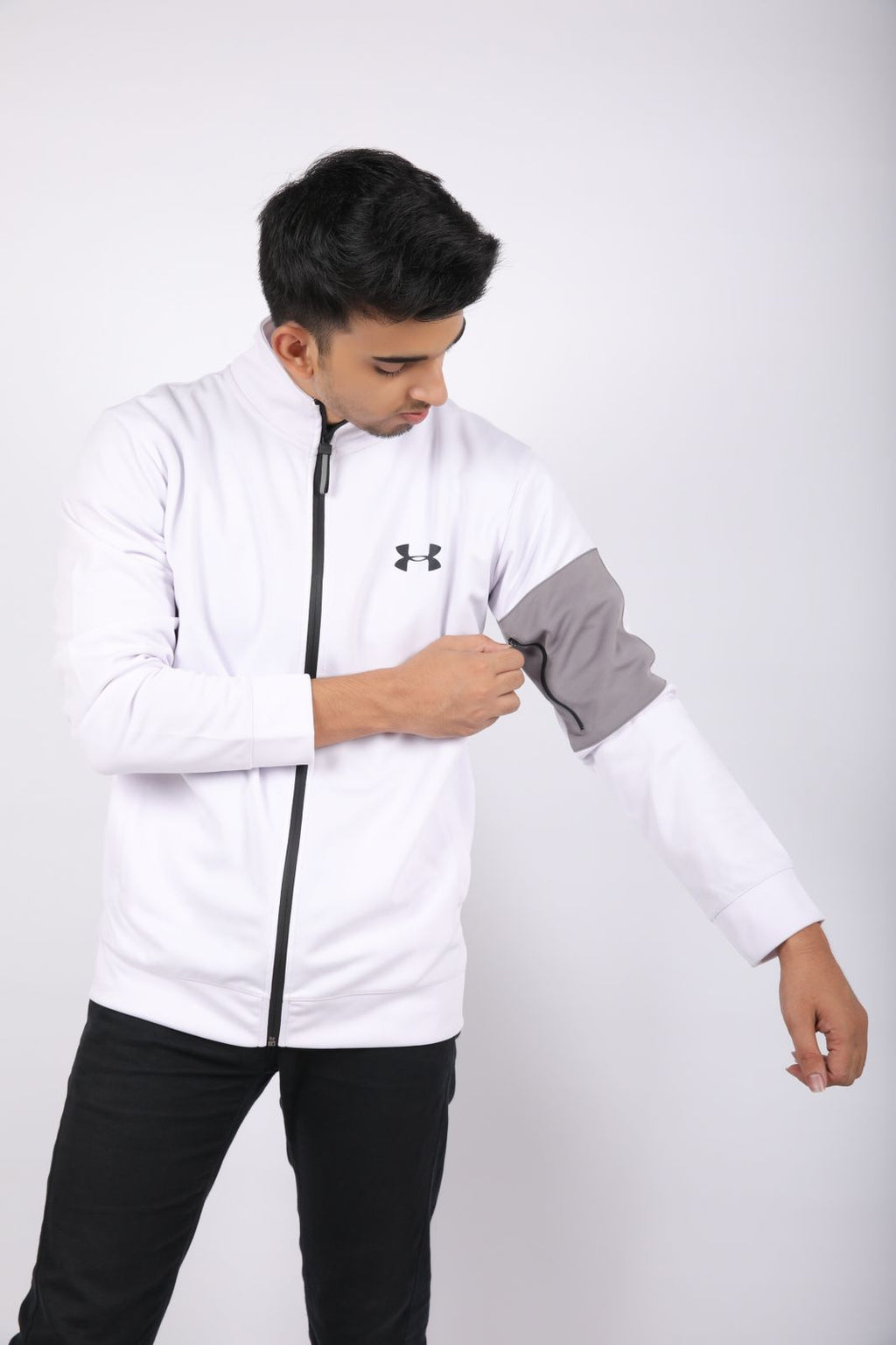 UA White Track Jacket