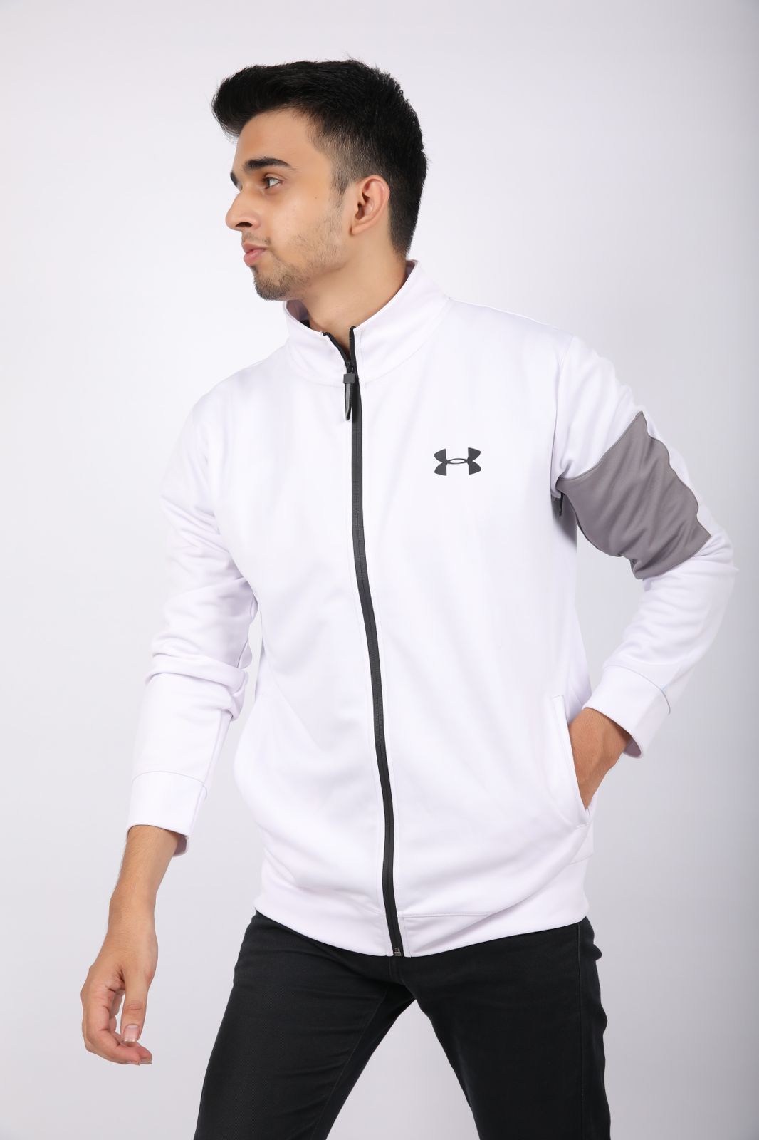UA White Track Jacket