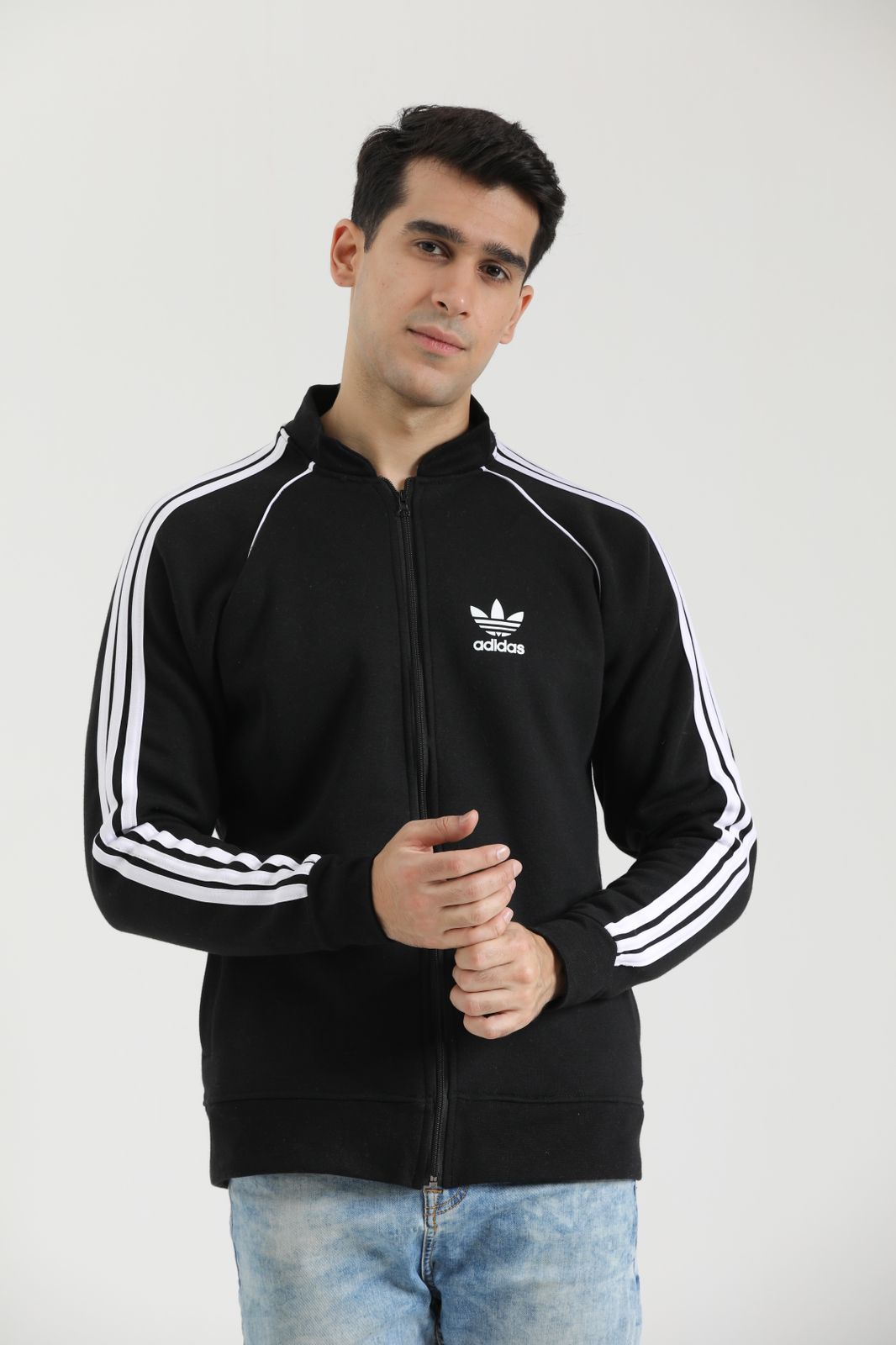 Adi Cotton Fleece Jacket - Black N