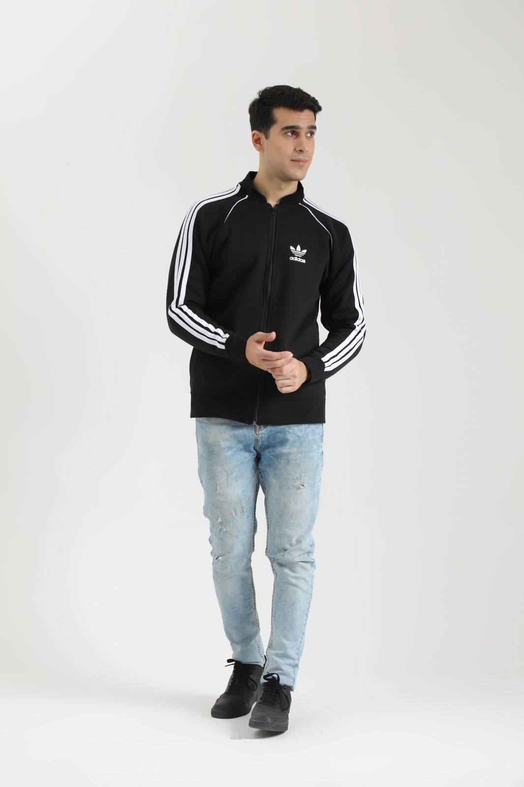 Adi Cotton Fleece Jacket - Black N