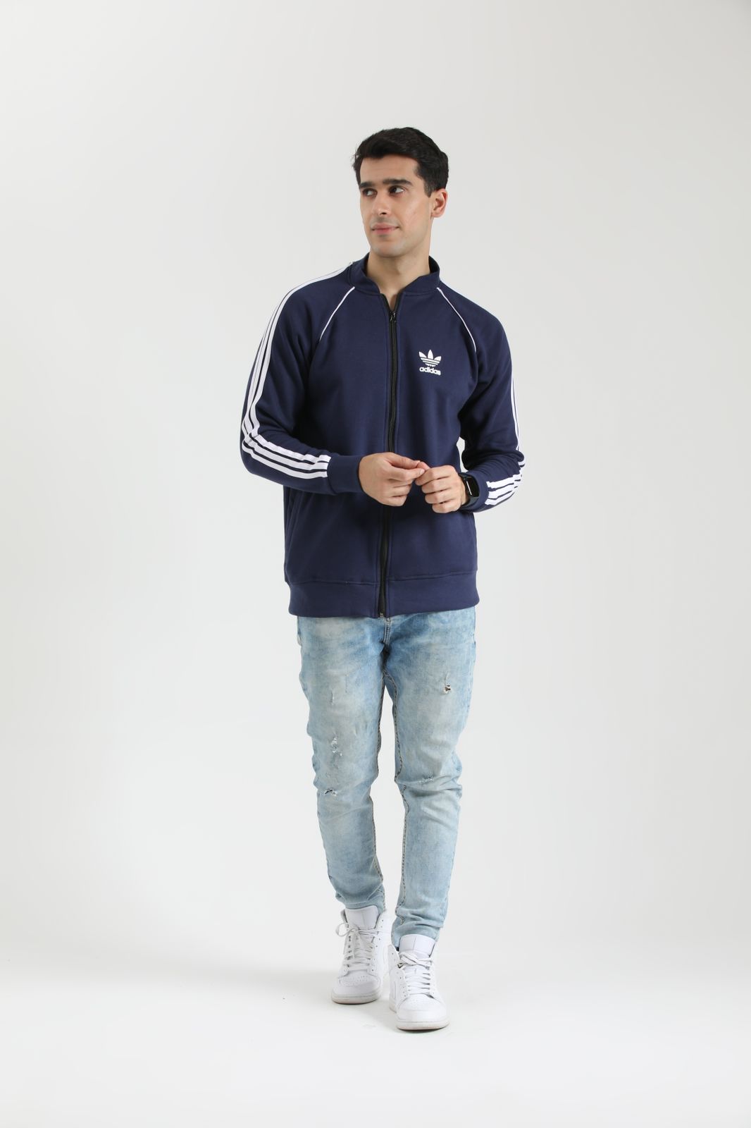 Adi Cotton Fleece Jacket - Navy N