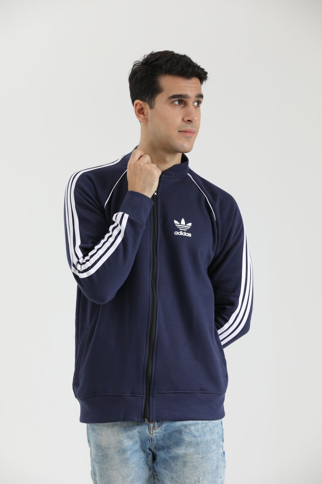 Adi Cotton Fleece Jacket - Navy N