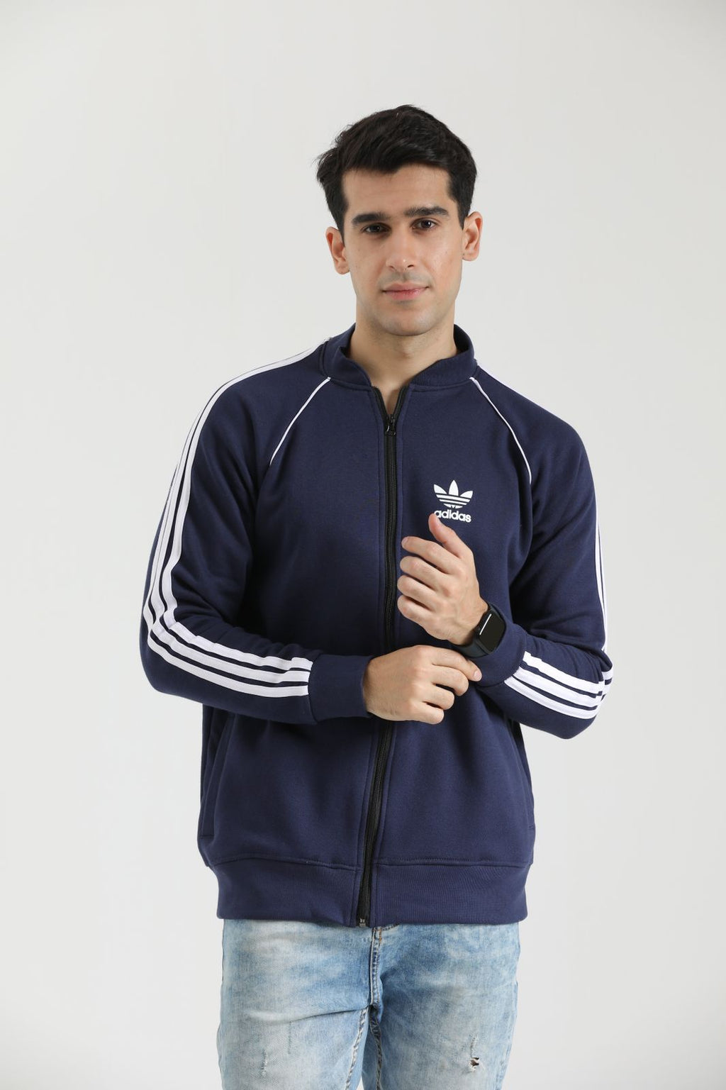 Adi Cotton Fleece Jacket - Navy N