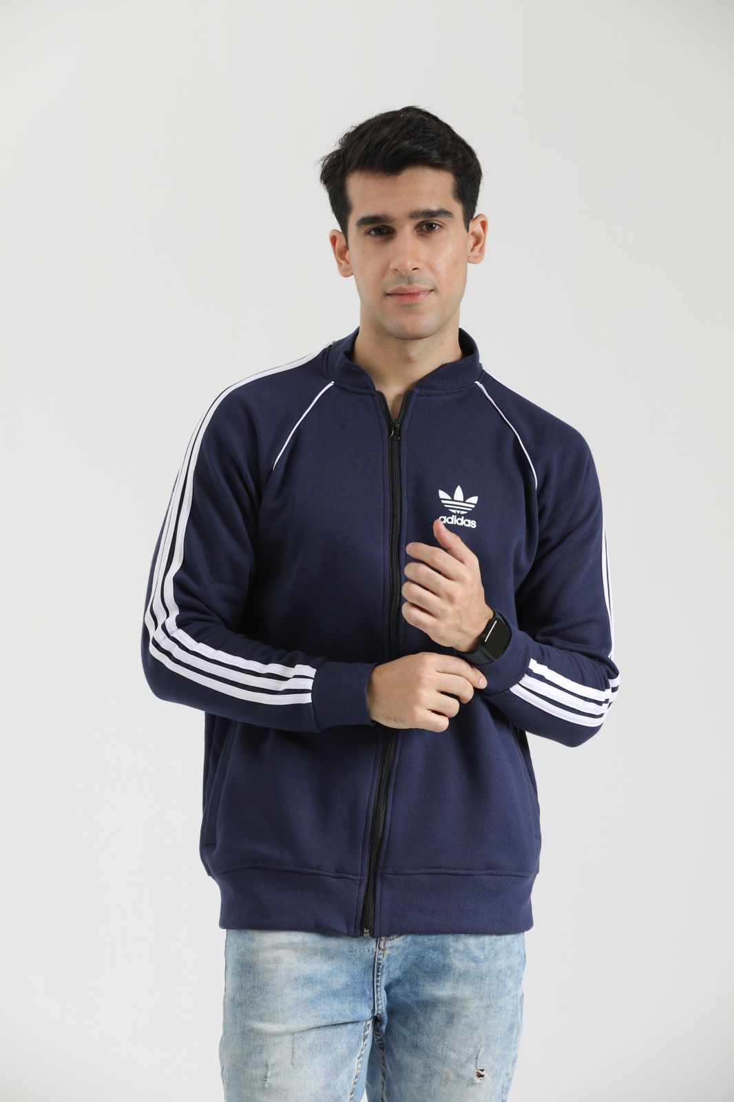 Adi Cotton Fleece Jacket - Navy N