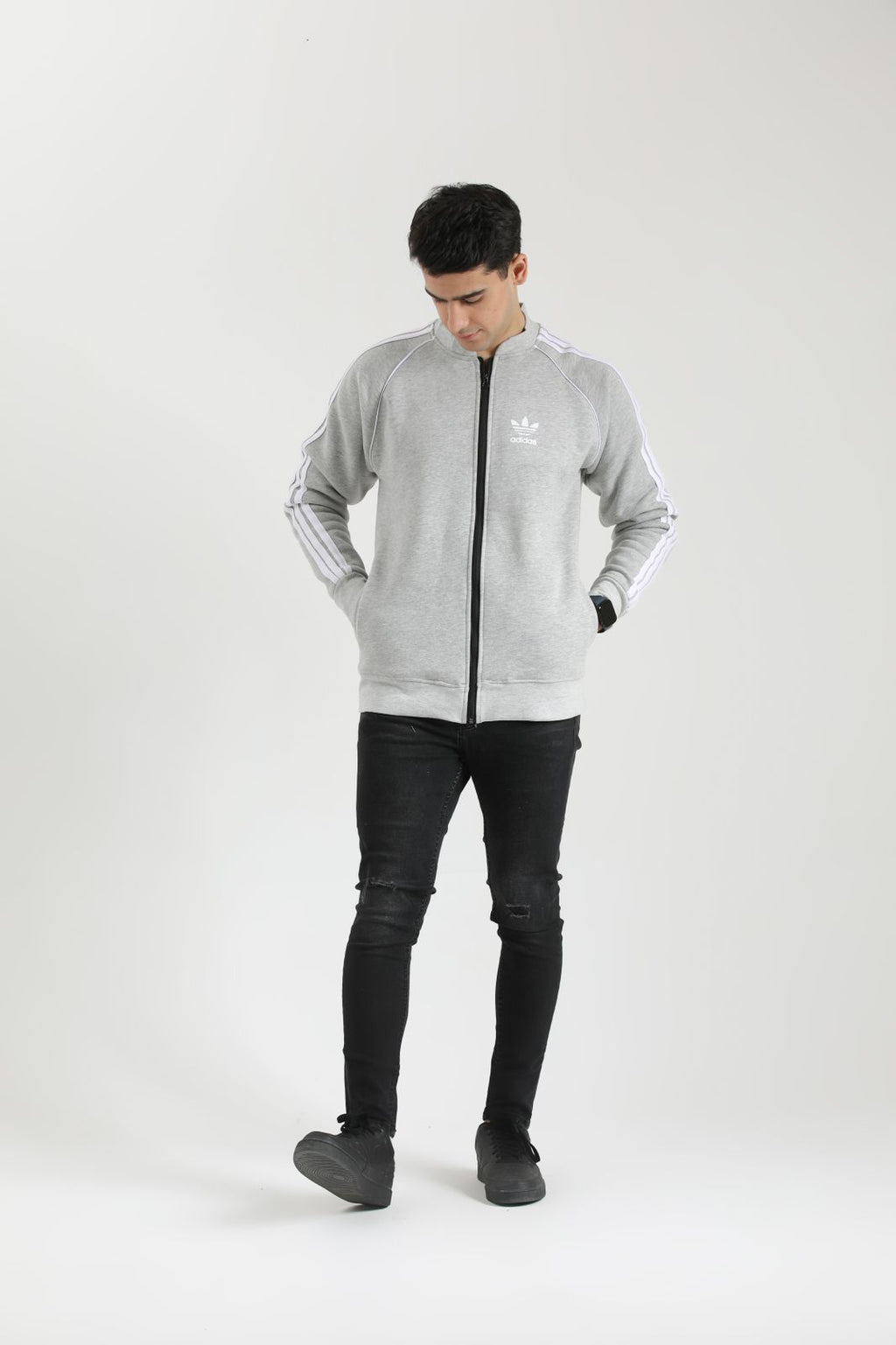 Adi Cotton Fleece Jacket - Grey N