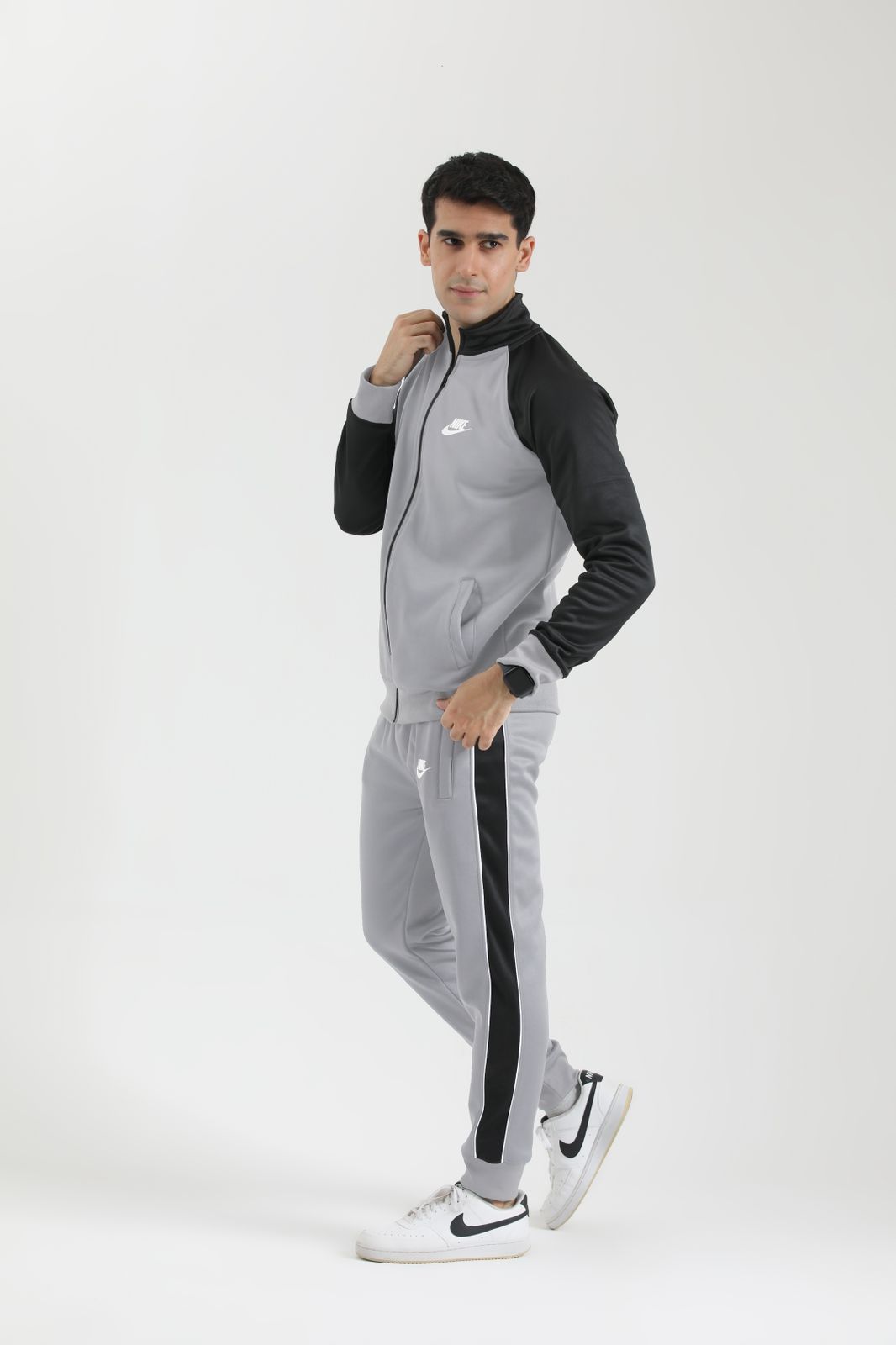 Nik Premium Tracksuit - Grey Black