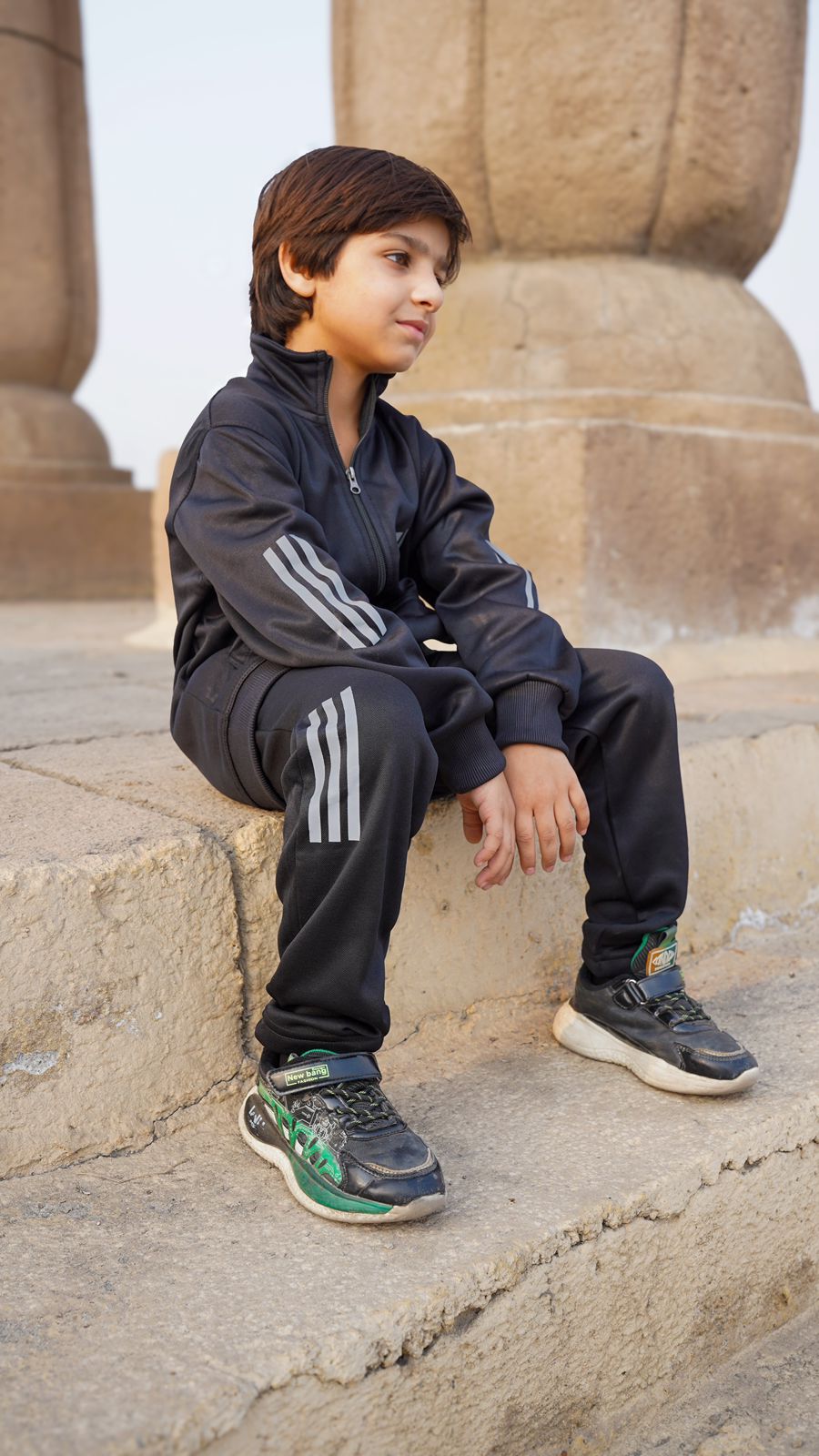 Adi Premium Tracksuit Balck Kids