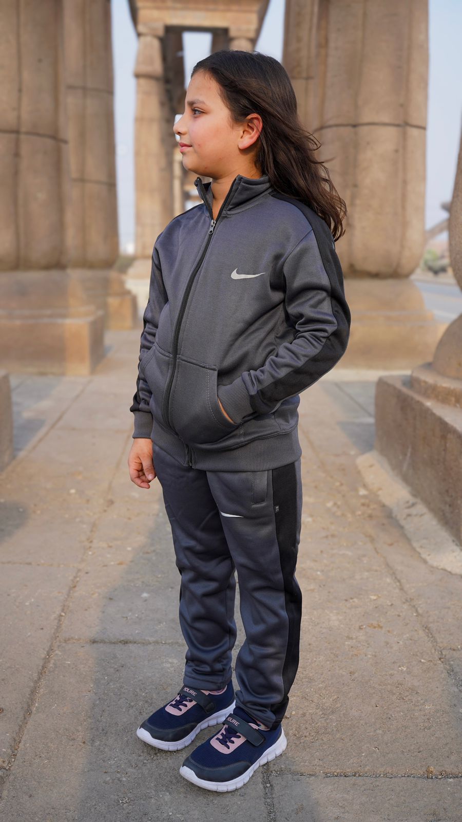 Nik Premium Tracksuit Grey Kids