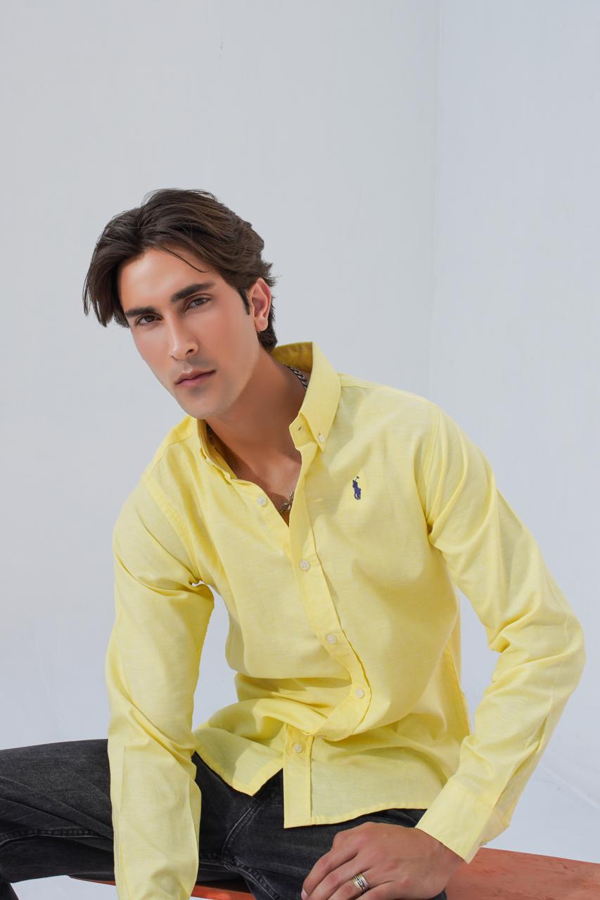 RL polo small pony Casual Shirt Yellow-J