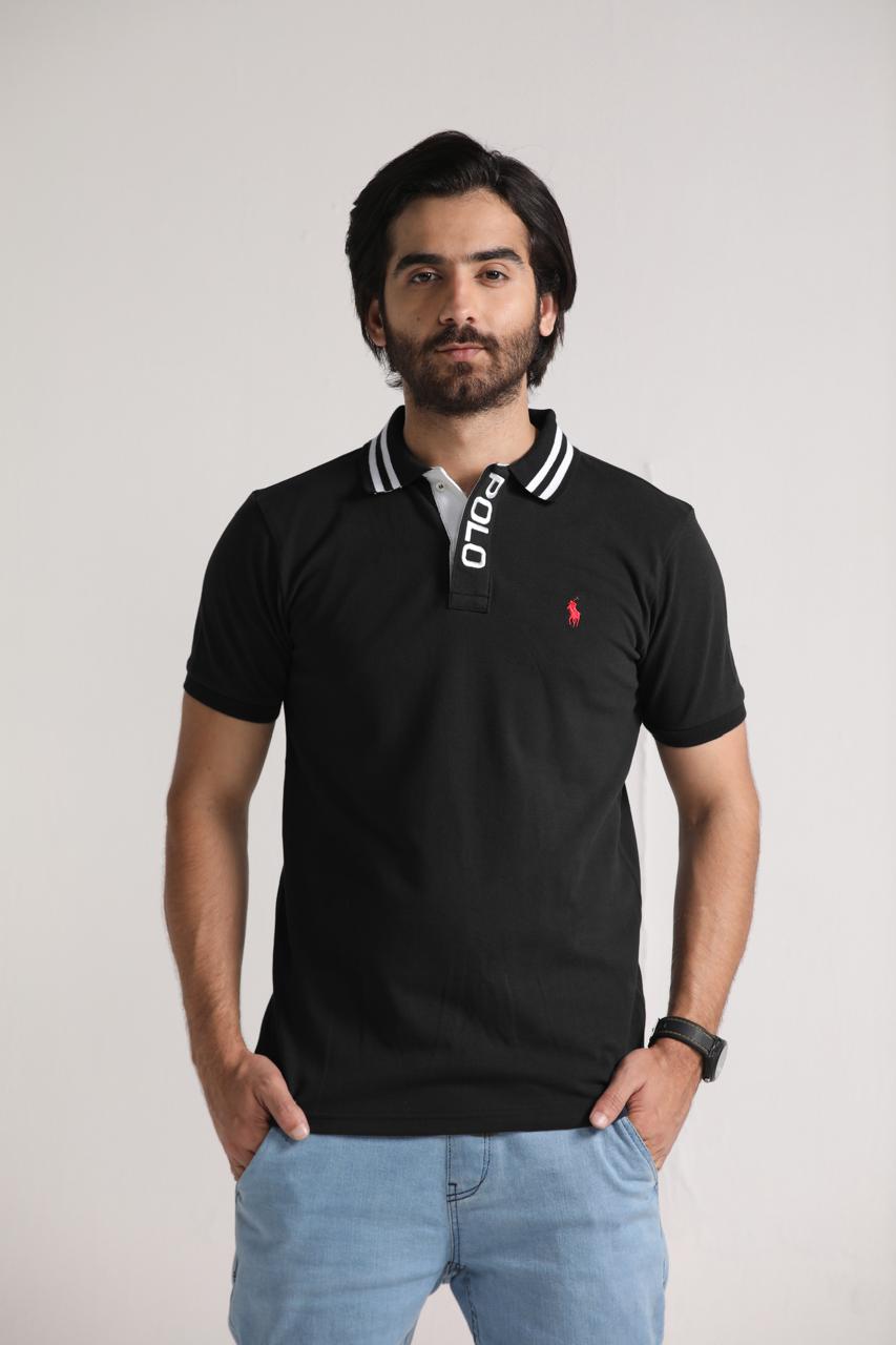 RL EMB basic polo Black