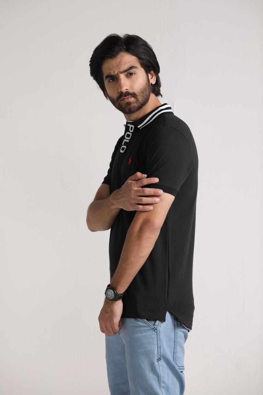 RL EMB basic polo Black