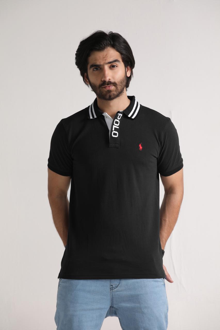 RL EMB basic polo Black
