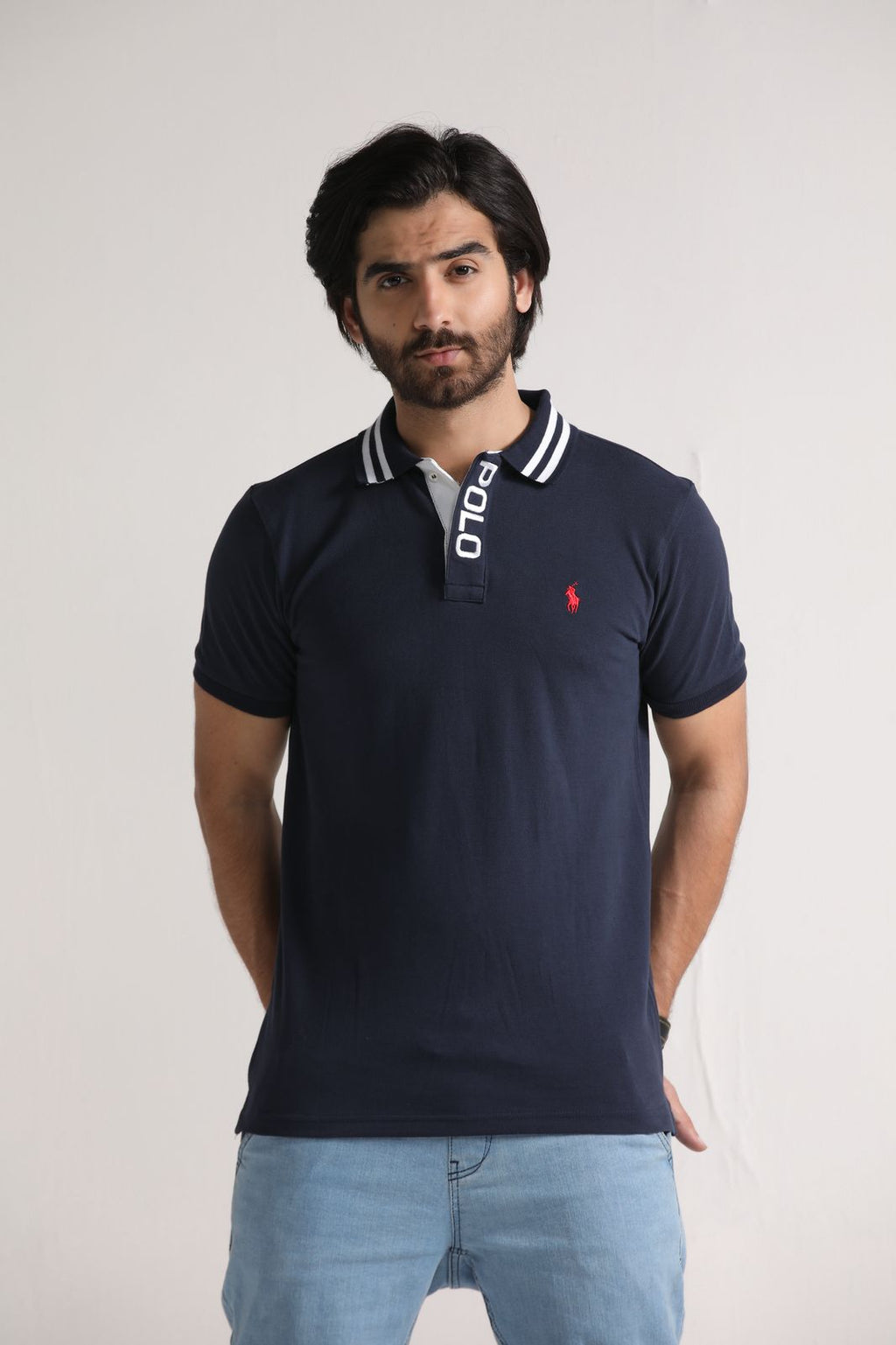 RL EMB basic polo Navy