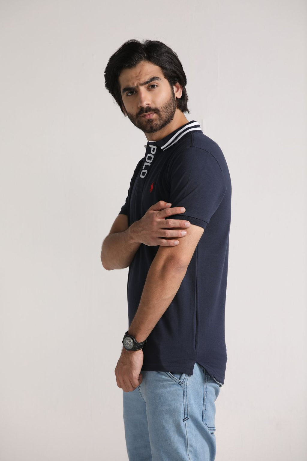 RL EMB basic polo Navy
