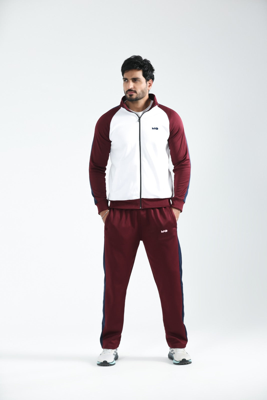 MAD Premium White Maroon Tracksuit-05