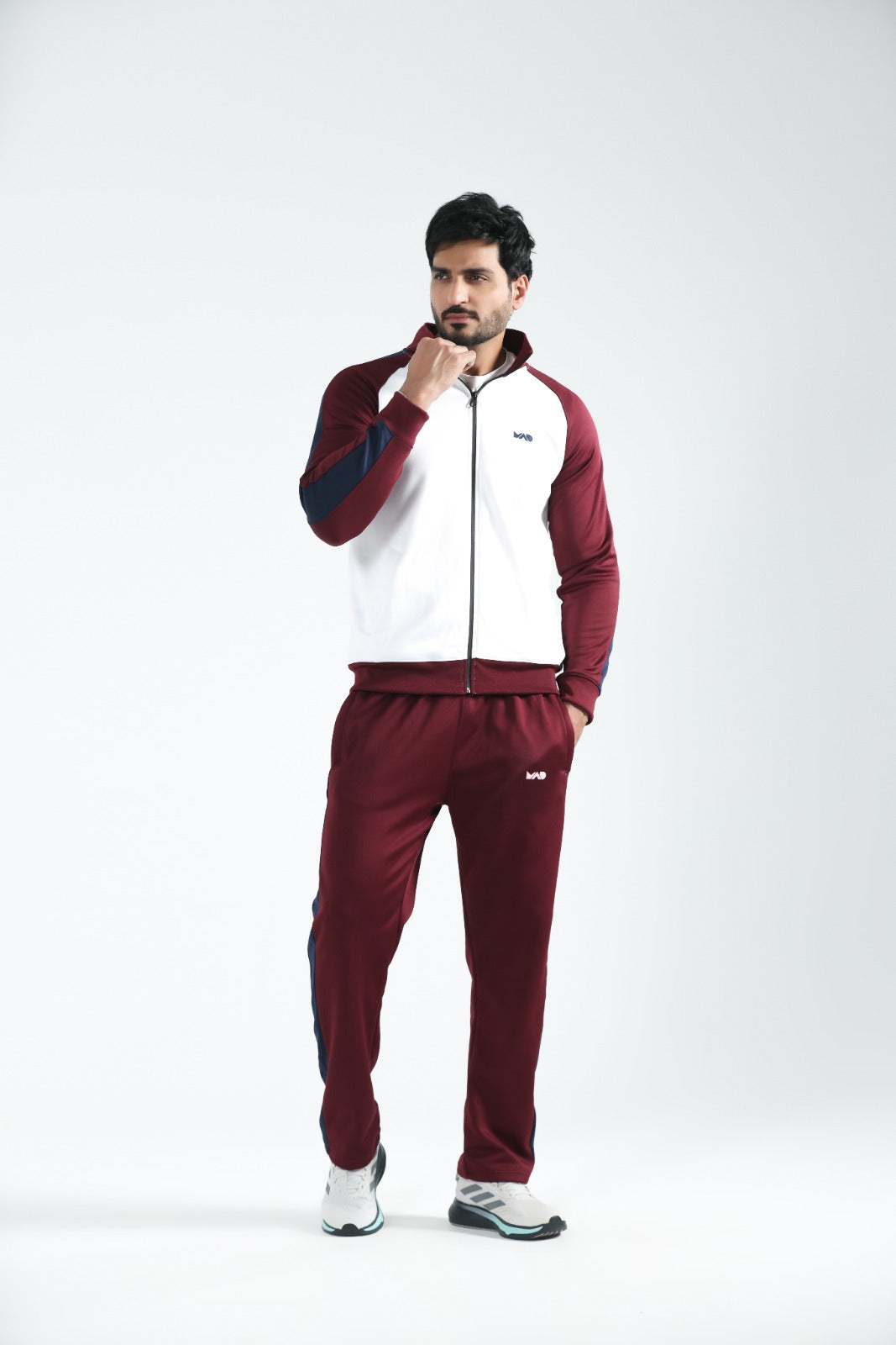 MAD Premium White Maroon Tracksuit-05