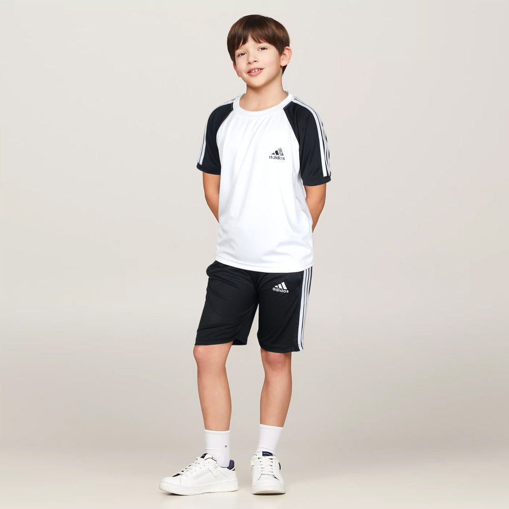 Adi White Black Tracksuit - Kids
